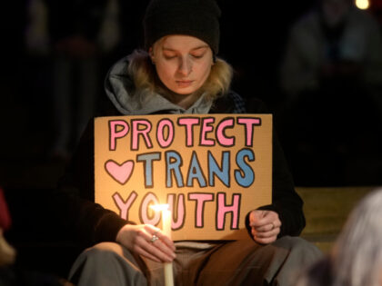 People attend a candlelit vigil in memory of 16-year-old Brianna Ghey on February 14, 2023