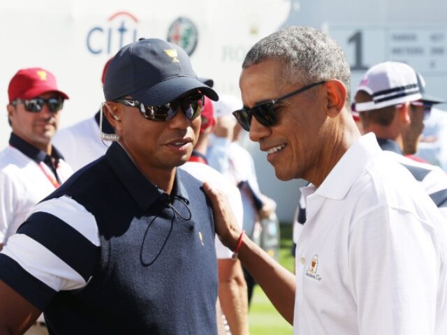Rob Carr_Getty Images (4) during Thursday foursome matches of the Presidents Cup at Liberty National Golf Club on Se