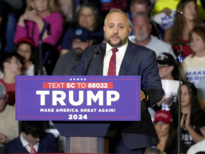 U.S. Rep. Russell Fry, R-S.C., speaks ahead of a rally with former President Donald Trump