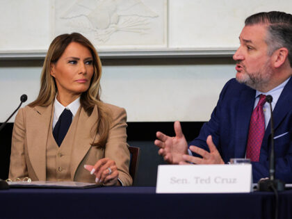 WASHINGTON, DC - MARCH 03: U.S. Sen. Ted Cruz (R-TX) speaks alongside first lady Melania T