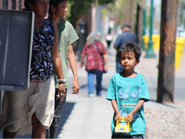 Small Child Migrant downtown El Paso, Texas Randy Clark Breitbart (Randy Clark/Breitbart T
