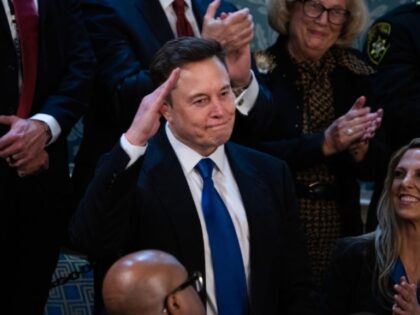 UNITED STATES - MARCH 4: Elon Musk is recognized by during President Donald Trump’s addr