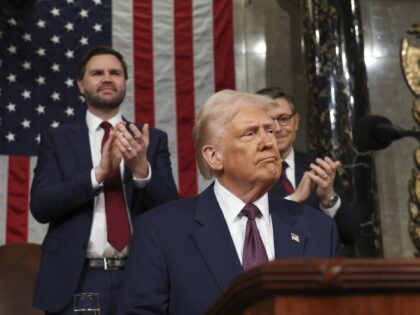 President Donald Trump addresses a joint session of Congress at the Capitol in Washington,