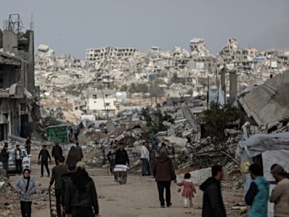 BEIT HANOUN, GAZA - MARCH 5: Palestinians continue their daily lives in makeshift tents se