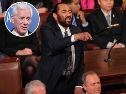 WASHINGTON, DC - MARCH 04: Rep. Al Green (D-TX) shouts out as U.S. President Donald Trump