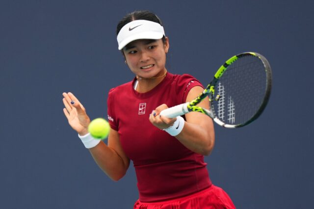 Alexandra Eala of the Philippines upset Madison Keys at the Miami Open on Sunday.