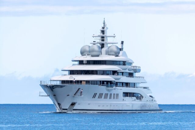 The Amadea, a superyacht that belonged to Russian billionaire Suleiman Kerimov and was sei