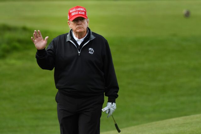 Donald Trump plays golf at the Trump Turnberry Golf Courses. File picture