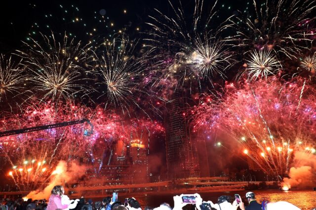 Fireworks filled the sky over Brisbane when the city was named host of the 2032 Olympics i