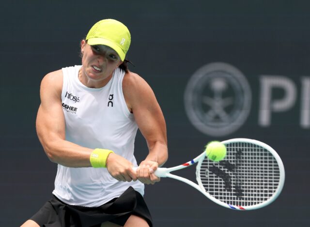 World number two Iga Swiatek was harassed by a fan during practice at the Miami Open.