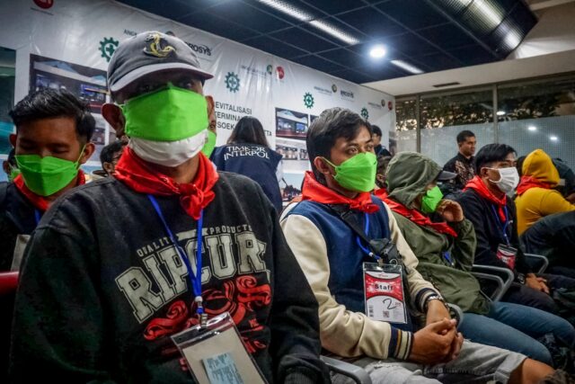 Indonesian nationals, who were victims of human trafficking in Myanmar, arrived at Soekarn