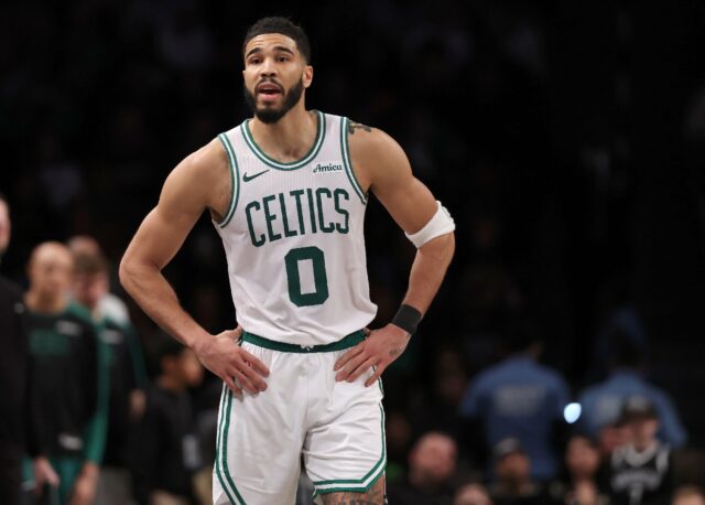 Jayson Tatum of the Boston Celtics, who are reportedly being sold for $6.1 billion
