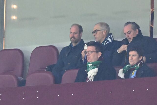 Royal approval: Britain's Prince William (L) watches a Champions League match between Ast