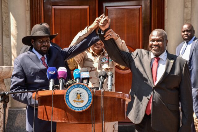 South Sudan has a fragile power-sharing agreement between President Salva Kiir and First V