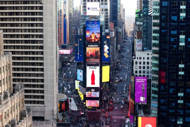 Times Square in New York City is usually a popular tourist destination, but foreign visito