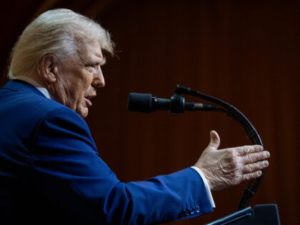 President Donald Trump addresses the Republican Governors Association, Thursday, February
