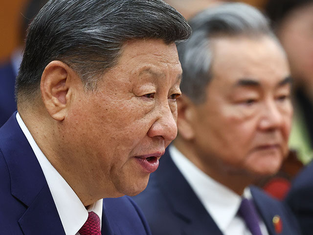 Chinese President Xi Jinping looks on during a meeting with Vietnam's National Assembly Ch
