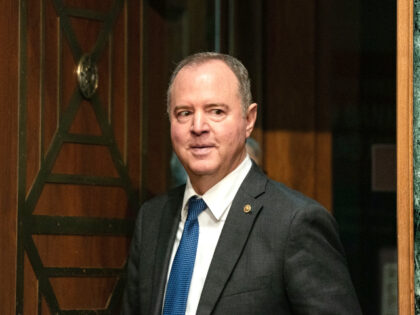 Sen. Adam Schiff (D-CA) arrives for Senate Banking, Housing, and Urban Affairs Committee h