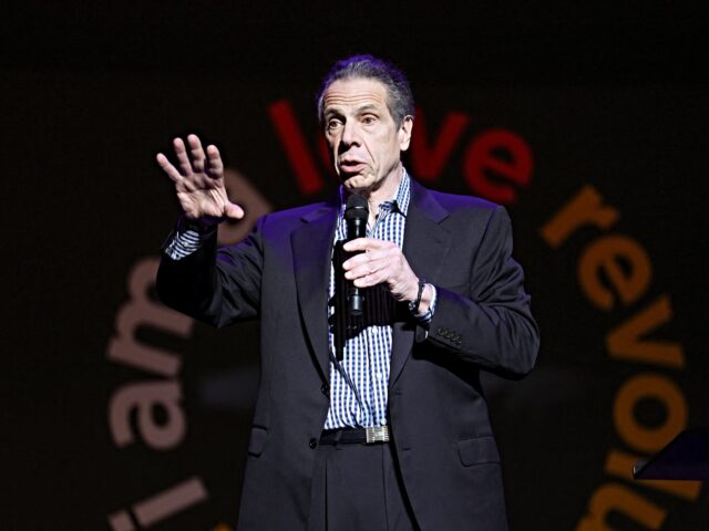 New York City mayoral candidate Andrew Cuomo delivers a speech at the First Corinthian Bap