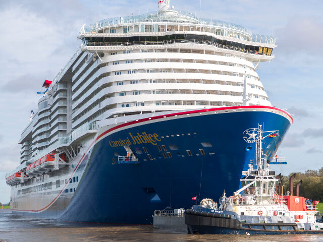 30 October 2023, Lower Saxony, Papenburg: The new cruise ship "Carnival Jubilee"