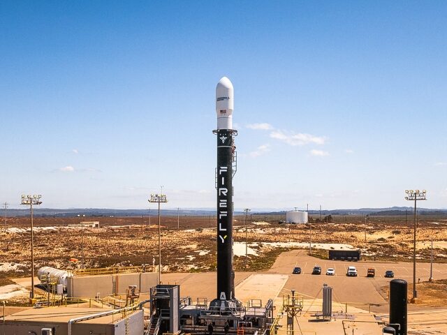 Firefly Aerospace Alpha rocket on the pad