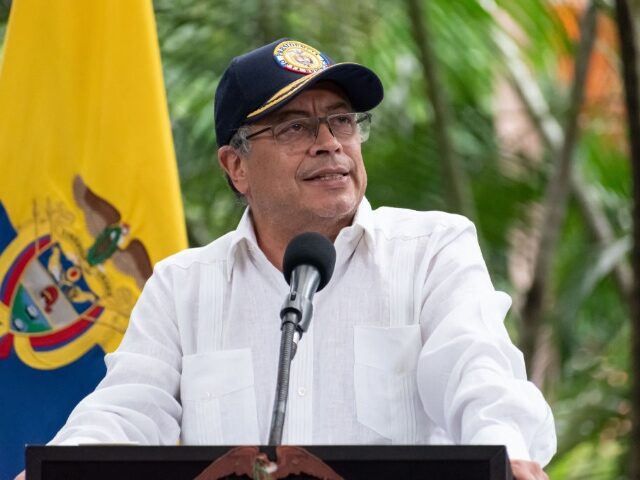Colombian president Gustavo Petro takes part during an act of his official visit to the ci