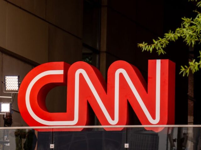 ATLANTA, GEORGIA - JUNE 27: The CNN logo is seen outside of their studios at the Turner En