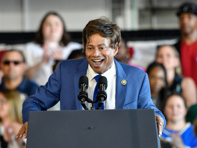 GettyImages-2165265316 ROMULUS, MICHIGAN - AUGUST 7: U.S. Congressman Shri Thanedar speaks as U.S. Representative