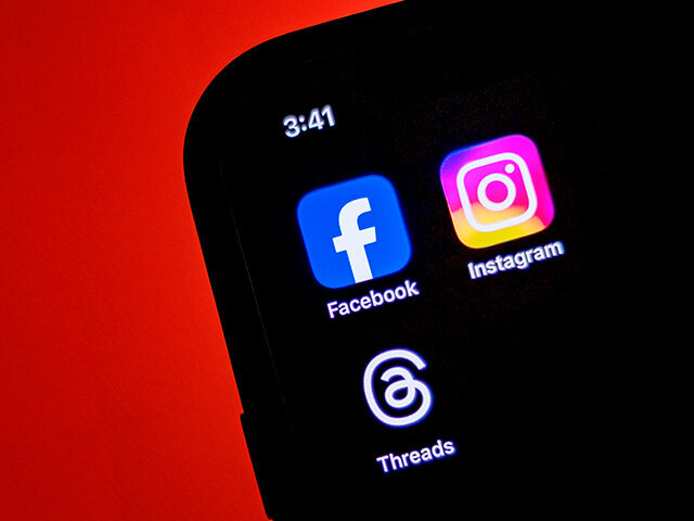 In this photo illustration, the Facebook, Instagram, and Threads applications are seen on