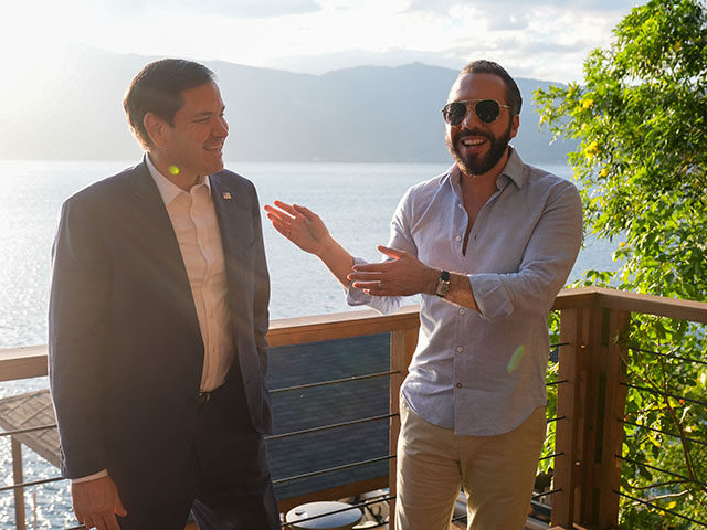 US Secretary of State Marco Rubio (L) meets with El Salvador's President Nayib Bukele at h