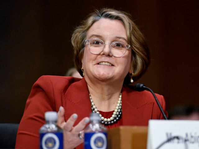 Abigail Slater, US assistant attorney general nominee for US President Donald Trump, durin