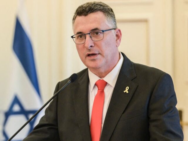 Israel's Minister of Foreign Affairs Gideon Sa'ar speaks during a press conference after a