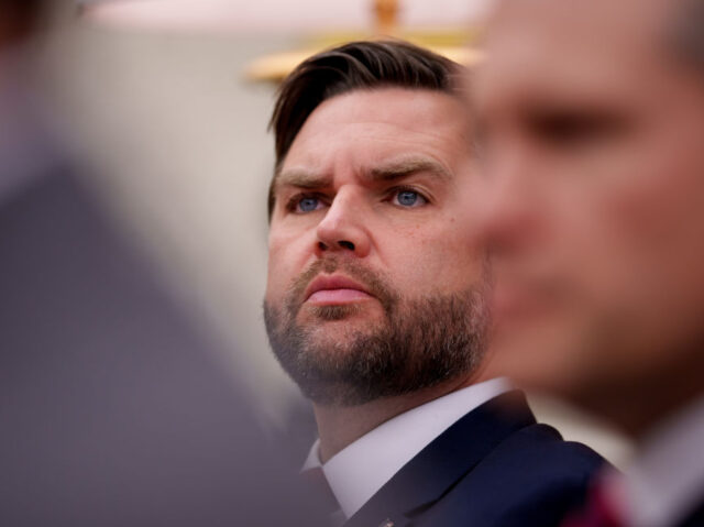 WASHINGTON, DC - MARCH 13: U.S. Vice President J.D. Vance attends a meeting with U.S. Pres