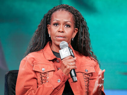 Michelle Obama speaks onstage during a recording of the "IMO with Michelle Obama & Craig R