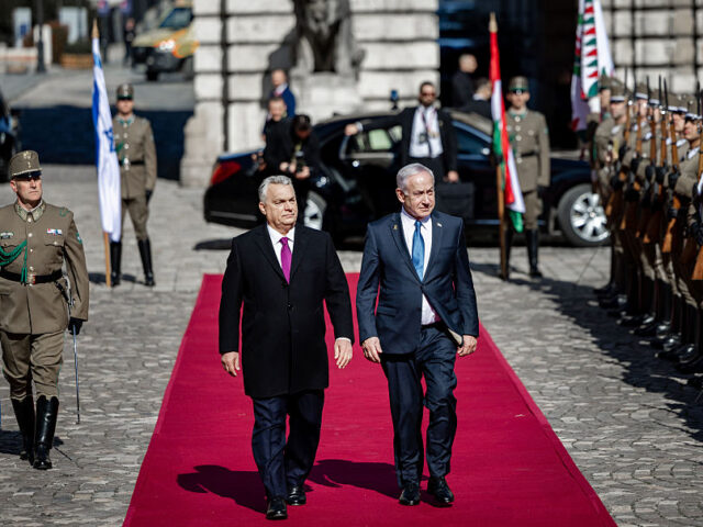 BUDAPEST, HUNGARY - APRIL 3: Hungarian Prime Minister Viktor Orbán (L) receives Israeli P