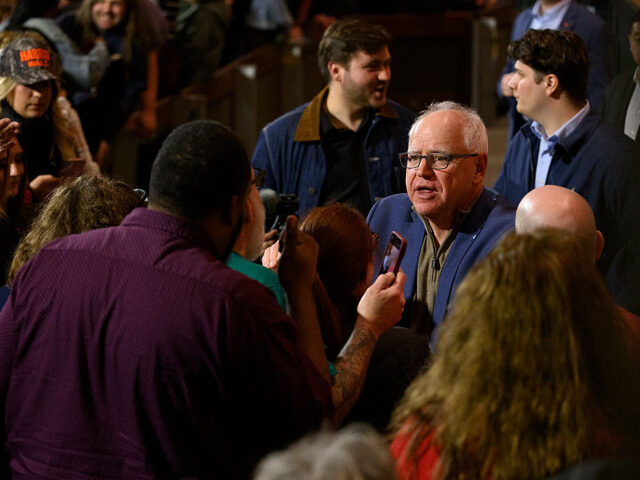 YOUNGSTOWN, OHIO - APRIL 07: Minnesota Governor Tim Walz speaks at a town hall meeting at
