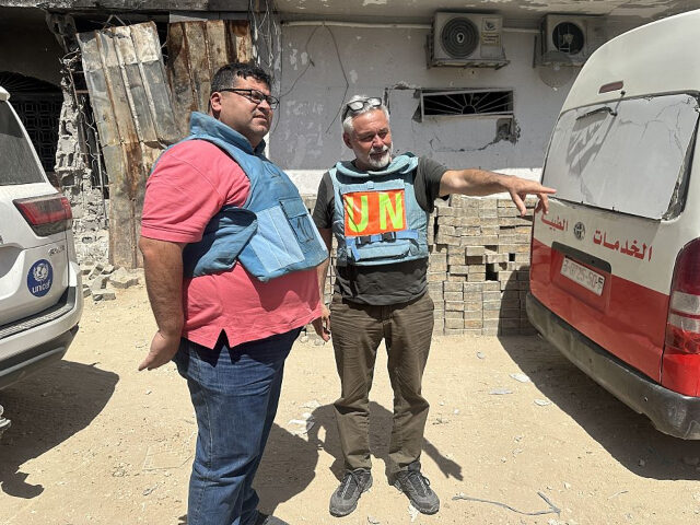 BEIT LAHIA, GAZA - APRIL 17: A delegation from the United Nations Children's Fund (UNICEF)
