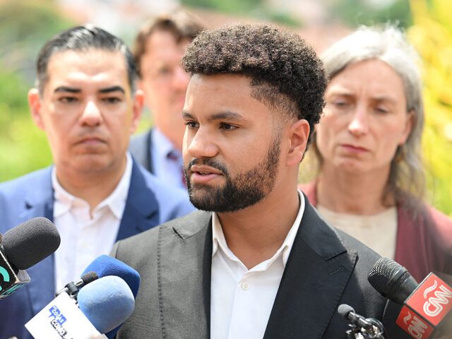 Democratic US Congressman Maxwell Frost speaks during a press conference on the liberation