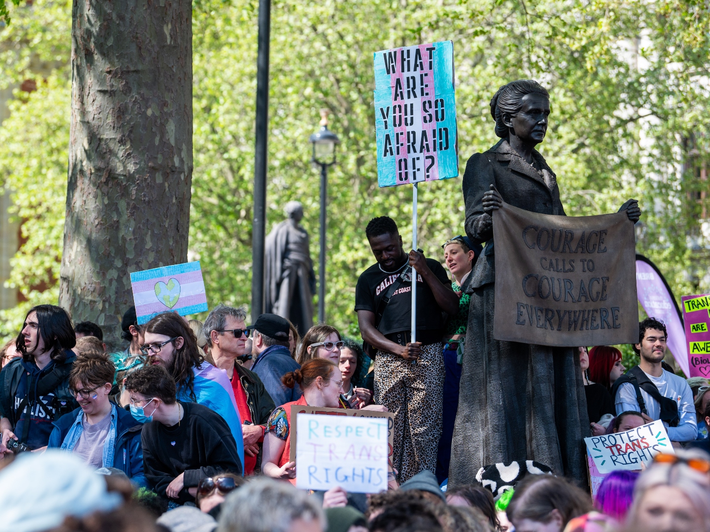 Feminist Statue Defaced During Pro-Trans Protest Rage in London