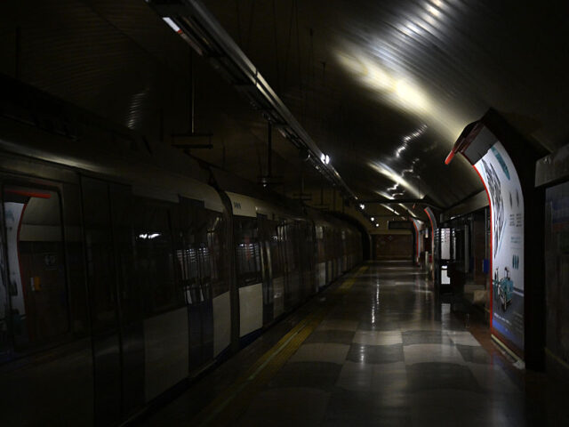 MADRID, SPAIN - APRIL 28: A view shows a dark metro station in Madrid during a widespread