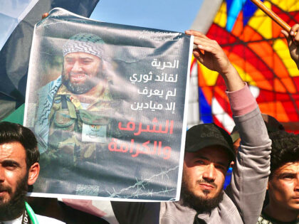 Supporters of Issam Buwaydani, the head of Jaish al-Islam, a group that fought against for