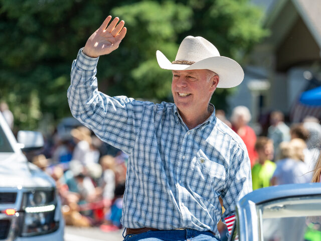 Montana Gov. Greg Gianforte attends the 100th anniversary of the Livingston Roundup Rodeo