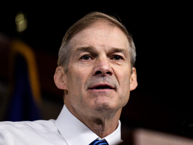 Representative Jim Jordan, a Republican from Ohio, speaks during a news conference about t