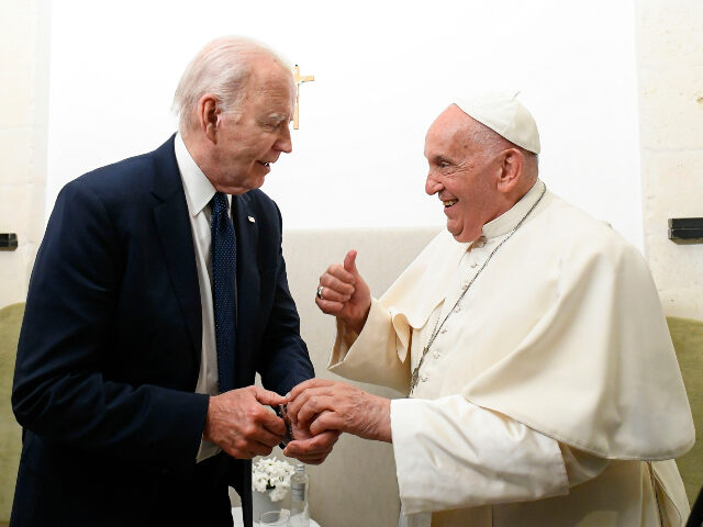 Joe Biden and Pope Francis (EDITOR NOTE: STRICTLY EDITORIAL USE ONLY - NO MERCHANDISING). Pope Francis meets with U.S