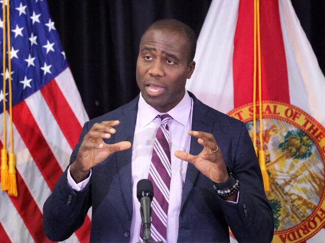 Florida Surgeon General Dr. Joseph Ladapo delivers remarks during a bill-signing ceremony