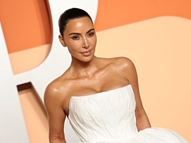 US media personality Kim Kardashian attends the Vanity Fair Oscar Party at the Wallis Anne