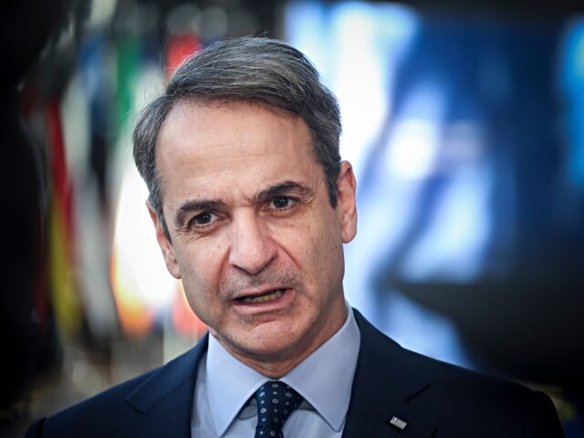 Prime Minister of Greece Kyriakos Mitsotakis attends the special EU leaders meeting, with