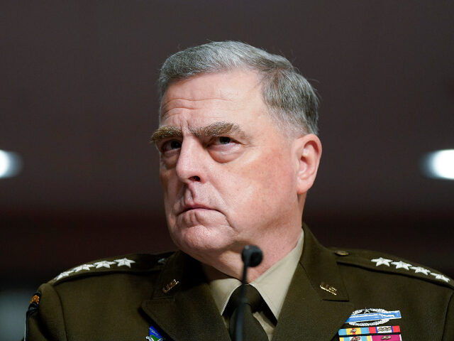 Chairman of the Joint Chiefs of Staff Gen. Mark Milley listens to a Senator's questio