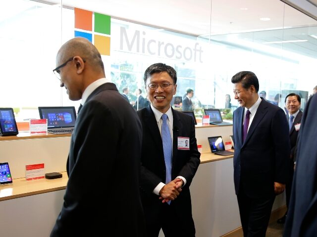 Microsoft CEO Satya Nadella and Chinese Leader Xi Jin Ping