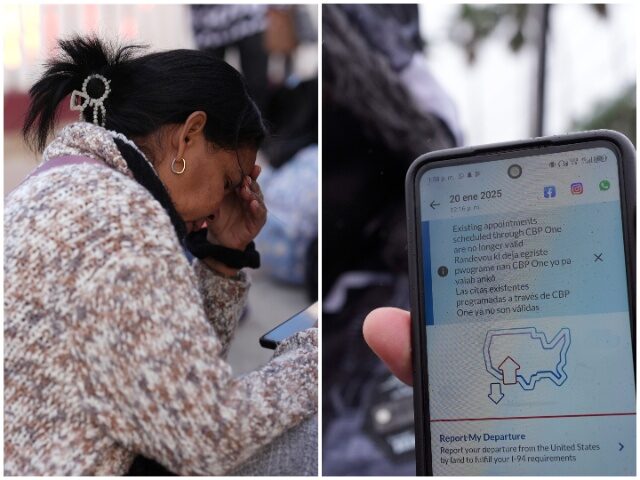 Migrant receive news about revocation of immigration parole granted under CBP One app Migrant receive news about revocation of immigration parole granted under CBP One app. (FI